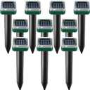 Mole Repellent Solar Powered, 10 Pack Solar Mole Repellents Ultrasonic for Vole, Snakes, Gopher, Waterproof Sonic Vole Deterrent Spikes,Snake Gopher for Garden and Yard