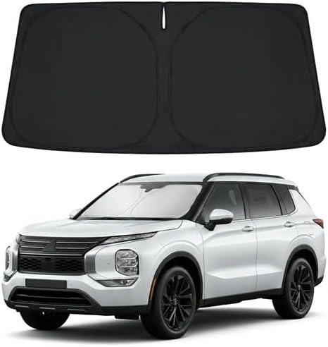 Windshield Sun Shade for 2022-2024 2025 2026 Mitsubishi Outlander Accessories - Windshield Sunshade Cover Front Window Shade Custom Fit Outlander Sun Visor Protector Foldable Blocks UV Rays