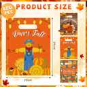 Frienda 120 Pcs Thanksgiving Gift Plastic Treat Bags Bulk Happy Thanksgiving Goodie Bags with Handle Fall Turkey Autumn Candy Snack for Holiday Party Favor Supplies