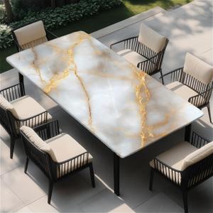 Rectangle Table Cloth, Elastic Waterproof Fitted Tablecloths Fits Rectangle 6ft Tables for Camping, Indoor and Outdoor, 24"x48", Marble