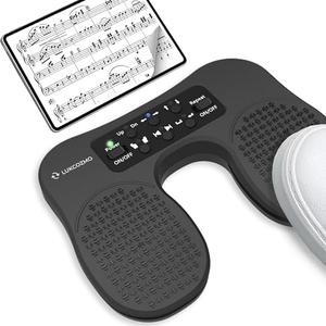 LUKCOZMO Page Turner for Musical Instruments - Wireless Page Foot Pedal Turner with Anti-Slip Rubber, Silent Rechargeable Design for iPad, Tablets, Phones. Rudder Pedal Tuner Pedal