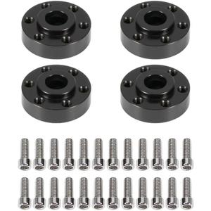 4pcs Brass Weights Wheel Hex Hub Widen Adapter for 1/10 RC Crawler 1.9 2.2 Wheels Rims SCX10 TRX4 Black (6mm)