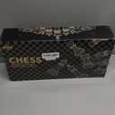 Large Egyptian Metal Chess Set for Adults with Travel Foldable Marbling 15-Inch Chess Board - Weighted Metal Chess Pieces- Luxurious Chess Sets for Collectors Family Vintage Board Game