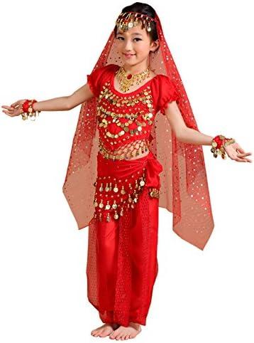 Astage Children Indian Belly Dance Girl Costume Halloween Performance Sets, 150 CM