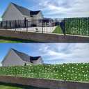 GLANT Expandable Fence Privacy Screen for Balcony Patio Outdoor, Decorative Faux Ivy Fencing Panel, Artificial Hedges (Single Sided Leaves) (1, Green-Flowers)