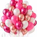 2 x Pink Balloons 60 Pack Hot Pink, Fuchsia, Rose Gold Chrome & White 12 Inch Latex Balloons for Pink Birthday Decorations, Baby Shower Girl, Bridal Shower, Balloon Garland Kit