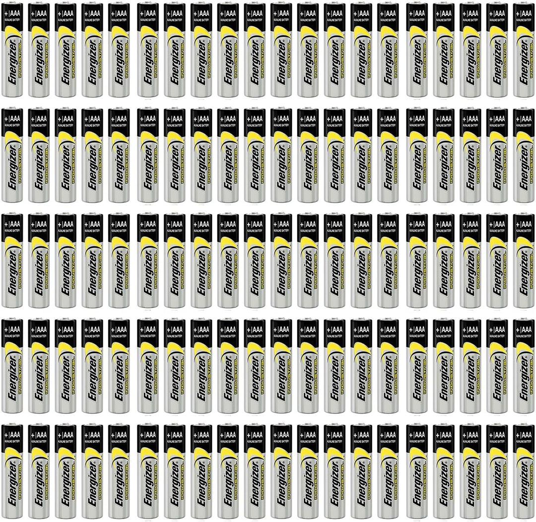 100 Count Energizer Industrial EN92 Alkaline AAA 1.5v Batteries LR03 (100 Count (Pack of 1))