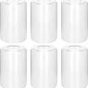 6 Pack Clear Glass Shades Replacement,5.51in Height,3.94in Diameter,1.65in Fitter,High Transmittance Cylinder Glass Lampshade Replacement for Pendant Light Floor lamps Chandelier Wall Sconces