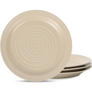 Stone Lain Orbit 4-Piece Dinner Plate Set Stoneware, Beige, 2 count