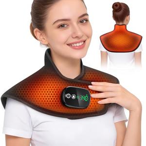 Neck and Shoulder Heating Pad Cordless for Pain Relief, Heated Neck and Shoulder Wrap Electric Warmer Pads