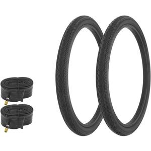 Bicycle 26" x 2.125" All Black 2 Tires W/Tubes AL-1053 Wavy-Slick Cruiser Style Tread | (Two Tire) + (Two Standard Tube)
