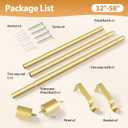 TONIAL Gold Curtain Rods 32 to 58 Inch(2.6 to 4.8 ft), Adjustable Splicing Window Curtains rod, 3/4 Drapery Rods for Windows 20 to 53 Inch, Decorative Single Rod with Modern Cap Finial