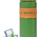 20 oz Insulated Water Bottle With Straw, Stainless Steel Sports Water Bottle Wide Mouth for Sports, Gym or Office, BPA-Free Keep Cold 24H Hot 12H (Green)