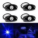 YONEDA 3 Pods Blue Rock Lights 6000K 3LED Bright LED Underglow Lights IP68 Waterproof for Trucks SUV UTV ATV RZR Car Boats Pickup Motorcycle