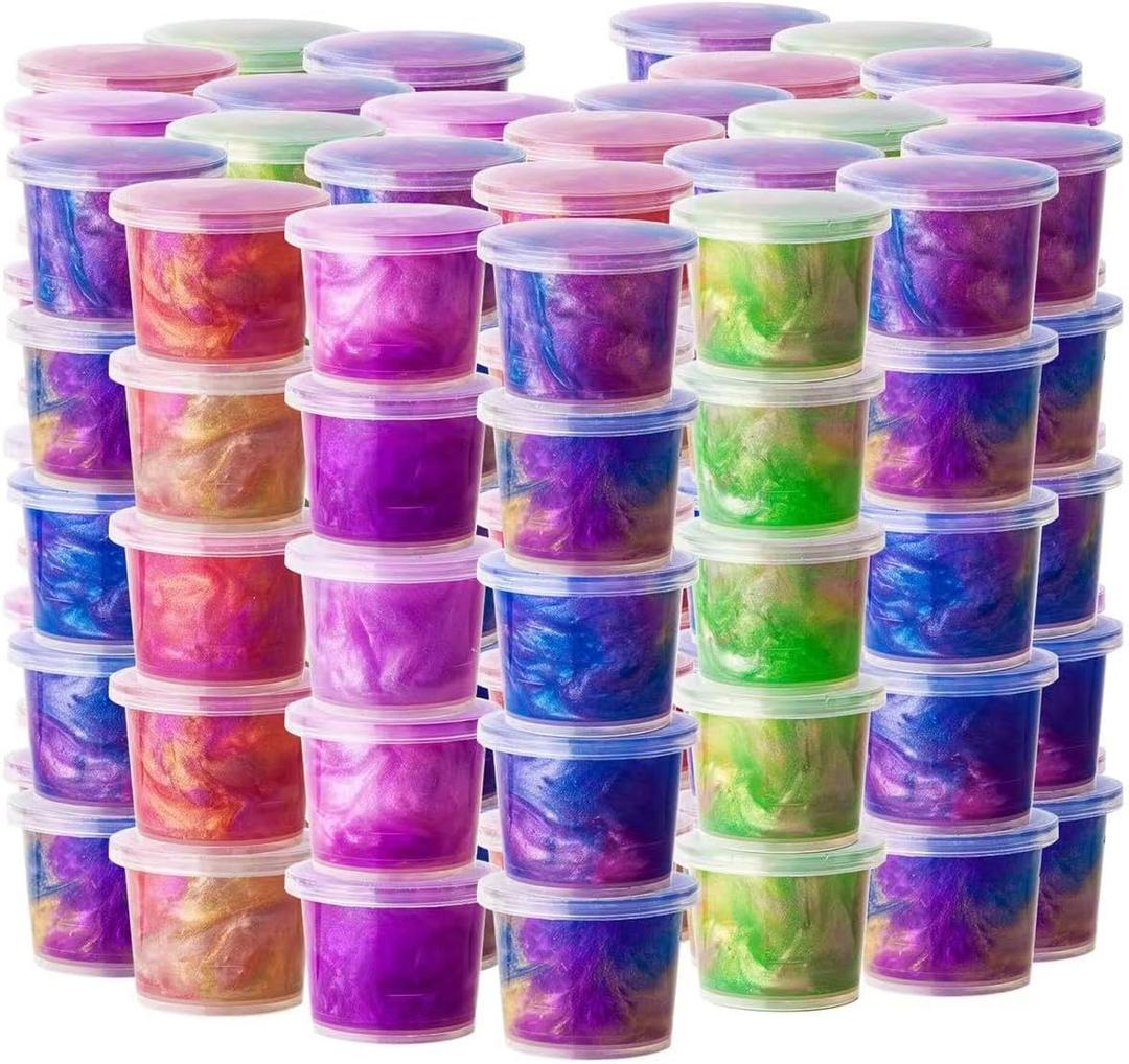 48 Packs Unicorn Galaxy Slime, Colorful Sludgy Gooey Fidget Galaxy Slime Kit for Sensory and Tactile Stimulation, Prize, Party Slime Favors,Easter Basket Stuffers