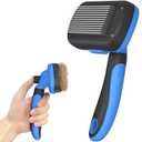 Dipoo Self-Cleaning Brush for Pet Deshedding - Skin-Friendly Grooming Tool for Dogs and Cats, Blue