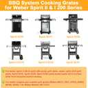 "64815 7637 Gourmet BBQ System Cooking Grates for Weber Spirit II 200 & Spirit 200 SER(2013+) Spirit 2 E-210, S-210, E220, S220 Grill Parts with Front Control, 67022 17.5"" Cast Iron Grill Grates"