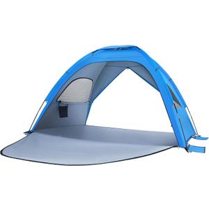Milisten Portable Double-Door Beach Tent Large Family Shelter for Camping Hiking UPF Sun Lightweight Folding Design Dark People