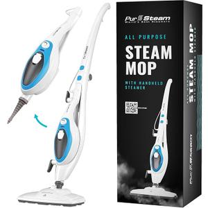 PurSteam 10-in-1 Steam Mop, Floor Steamer with Detachable Handheld Steam Cleaner for Tile, Hardwood Floors