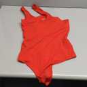 SAUNGKUAI Women's Sexy One Shoulder Sleeveless Cutout Thong Bodysuit Tank Top Body Suits V Backless Tummy Control Shapewear (Large, Red)