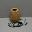 Rattan Table Lamp, Stepless Dimmable Small Beside Lamp, Vintage Wicker Wooden Nightstand Boho Bamboo Woven End Table Lamps for Bedroom Living Room Desk Kids Room, 2700K T45 LED Bulb Included