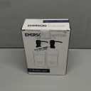 Essentials Glass Soap Bottle Dispensers, 2 Pack, Stainless-Steel Pumps Rust-Free, Hand Set for Bathroom Kitchen Sink, Liquid Lotion Shampoo Jars , 16 Oz