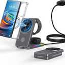 3 in 1 Magnetic Wireless Charger for Samsung, Foldable MagSafe Wireless Charging Station for Samsung Galaxy S25Ultra/Z Fold7/Flip7/S24, Watch Charger for Galaxy Watch 8/Ultra/7/6/5/4/Buds (Grey)