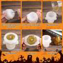 8 x Halloween Candle Stencil, 3D Ghost Shape Molds Silicone Ghost Candle Mould for Soap Candy Chocolate Halloween Resin Stencil for DIY Crafts Haunted House Wedding Party Decor