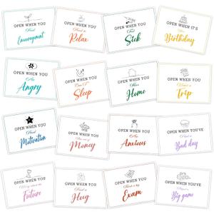 5 x 16 Pcs Open When Envelopes for College Student, Going Away College Gift Card Care Package, Open When Gift Card Envelopes for Student Daughter Girlfriend Boyfriend