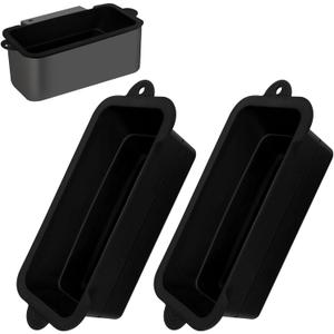 Koolstuffs Silicone Grease Cup Liners for Blackstone 36 28 22 17 Inch Griddle, 2 Pack Reusable Grease Catcher Liner Grill Grease Tray Accessories for Blackstone, Black