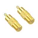 VCE F-Type Female to RCA Male Coaxial Cable Audio Adapter Gold Plated Connector, Pack of 3