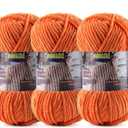 3 Pcs Chenille Yarn for Crocheting - Chunky Blanket Yarn for Hand Knitting - Velvet Yarn for Amigurumi Crochet, Fluffy Soft Yarns Weight 300g/10.59oz, Length 360m/393.6yard (Orange)