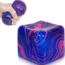 Squishy Ice Cube Fidget Toy, Sugar Ball Stress Cube for Kids Adults, Soft Squishies Stress Relief Sensory Toy for Autism, Classroom Prize Toy Party Favor
