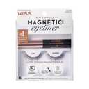 KISS Magnetic False Eyelashes and Eyeliner, 'Lure', 12mm, Easy to Apply, Reusable, No Glue, Flexiband Technology, Precision Felt Tip, Fortified Formula, 1 Pair Strip Lashes (3 Count (Pack of 1))