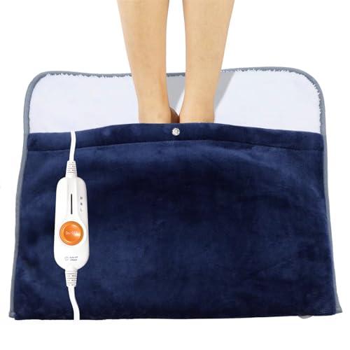 Gintao Electric Heated Foot Warmers,22"×20" Foot Heating Pad Electric for Men and Women with Fast Heating Technology,Heating Pad Feet Warmer Auto Shut Off with 3 Temperature Setting,Navy Blue