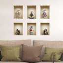 THE NISHA 6 PC Pack Art Magic Pictures Peel and Stick 3D Vinyl Removable Wall Sticker Decals DIY Sticky Backsplash (Lighting Spots), Yoga and Painted Vases 6105