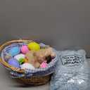 SiliFine Easter Bunny Gift Basket, Include Wicker Basket with Liner Gingham, Easter Plush Bunny Rabbit, Easter Eggs, Raffia Paper Grass, Easter Gifts for Picnic Party Decoration(Blue)