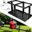 Gas Can Holder for Trailer, Fuel Jug Holder, with 4 Fixed Columns and Locking Straps, Fit for Holding Two 5 to 5.5 Gallon Gas CansCompatible with VP Racing 5.5 Gallon Fuel Cans (Black)