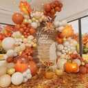Fall Balloon Arch Kit for Birthday, Fall Baby Shower Decorations, White Sand Metallic Gold Light Orange Thanksgiving Balloons Arch Kit, Little Pumpkin Burnt Balloon Arch Kit