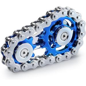 Easter Basket Stuffer for Teens Boys Metal Fidget Spinner Toys for Adults Figette Bike Chain Roller Cool Gadgets ADHD Anxiety Stress Relief Items Figet Desk Offices EDC Men - Blue