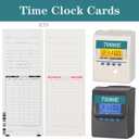 E79-200PCS Time Cards for Employees, 2 Sided Time Sheets, 3-3/8" x 9", Universal Payroll/Job Time Cards for 7000E/7500EBlack/Red
