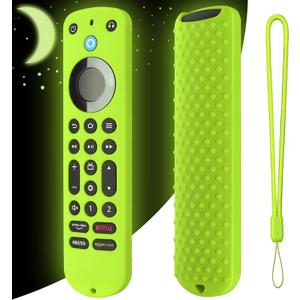 Silicone Cover for Voice Remote Pro 2022, Silicone Case Cover for Voice Remote Pro 2022 with Lanyard (Glow Green)