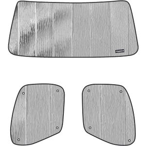 Windshield & Side Window Sunshades for Freightliner 108SD / 114SD & Plus 2012-2025, Reversible Silver/Black