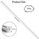3 Pcs 316 Stainless Steel Rod, Metal Shaft Rods, 1/4 x 36 Inches Solid Round Bar for Metal Working and DIY Craft Industry