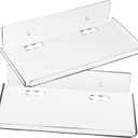 2pcs Large Acrylic Floating Wall Shelves No Drilling Adhesive Mounted Shelves for Bedroom Bathroom Functional Modern Storage Organizer