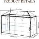 Glass Card Box with Slot, Large Black Clear Card Box for Wedding Receptions - Home Birthdays Party Geometric Decorative, 12.59" x 5.9" x 9.05"