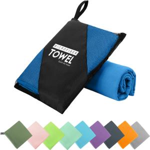 ZIUDBOC Microfiber Travel Towel, Soft Lightweight Quick Dry Towel, Super Absorbent Compact Travel & Sports & Beach Towels for Camping, Backpack, Gym, Swimming, Yoga, Hiking (XXL:40"×72" -Blue)