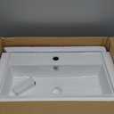 SHACO Contemporary 21" X 12" Porcelain Ceramic Wall Mounted Bathroom Vessel Sink, Commercial Rectangular One Hole Bowl Laundry Half Bath Small Bathroom Sink
