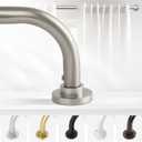 Nickel Wrap Around Curtain Rods 48 to 90 In:Blackout Heavy duty Adjustable Window Curtain Rod for Bedroom,Industrial Darkening Curved French Metal Single Drapery Rods Easy Install,Satin Nickel (48-90", Brushed Nickel)
