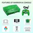 N64 Console - Newly Design Looking for N64 with HD Output (Native RGB Signal), 100% Better Video Quality, Plug & Play - Compatible with All US/JP Cartridges, Including 1 Warrior 64 Controller (Green)